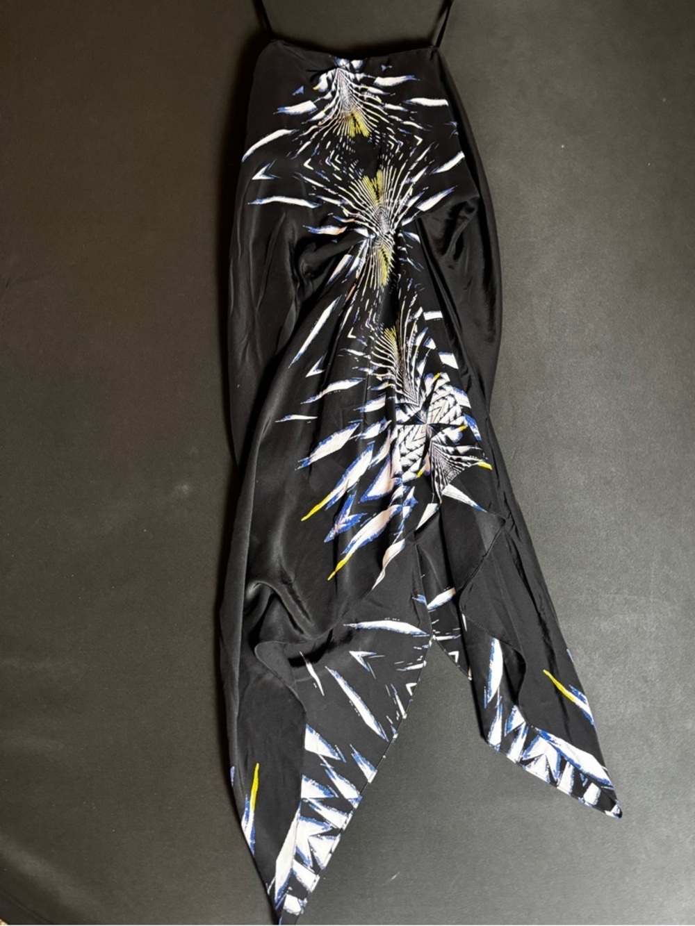 Vintage BCBG Max Azria Abstract Print Draped Midi Dress 0 Glam